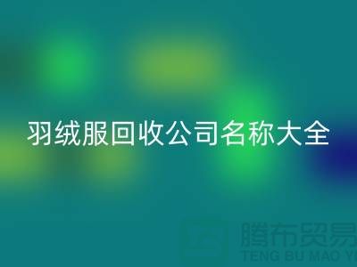 # 二手羽絨服回收公司名稱大全:環(huán)保與時(shí)尚的新選擇